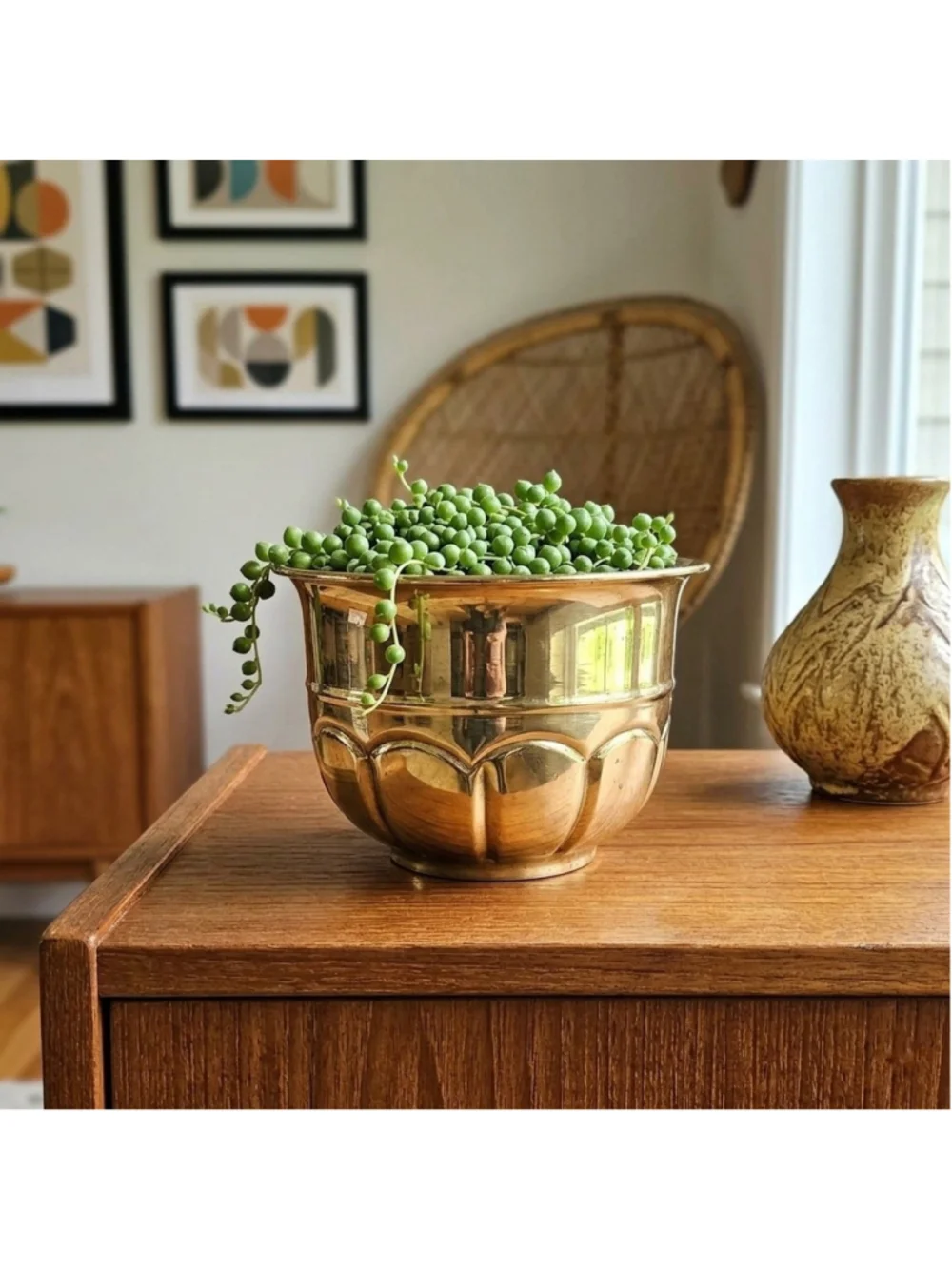 Vintage GATCO Solid Brass Planter 4